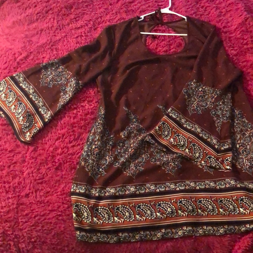 Burgundy flow dress